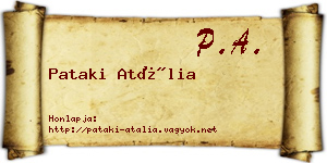 Pataki Atália névjegykártya